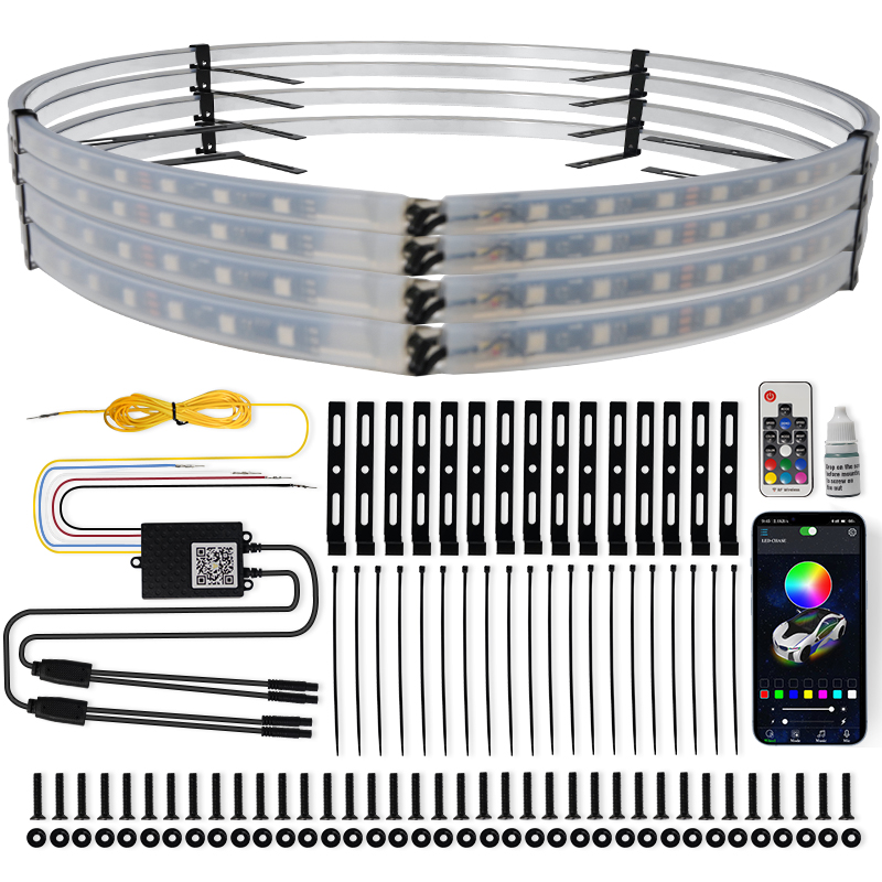 Universal RGB Waterproof Truck Light System APP Control Double Side Car Rim Wheel Lights Auto Exterior Lighting for Trucks