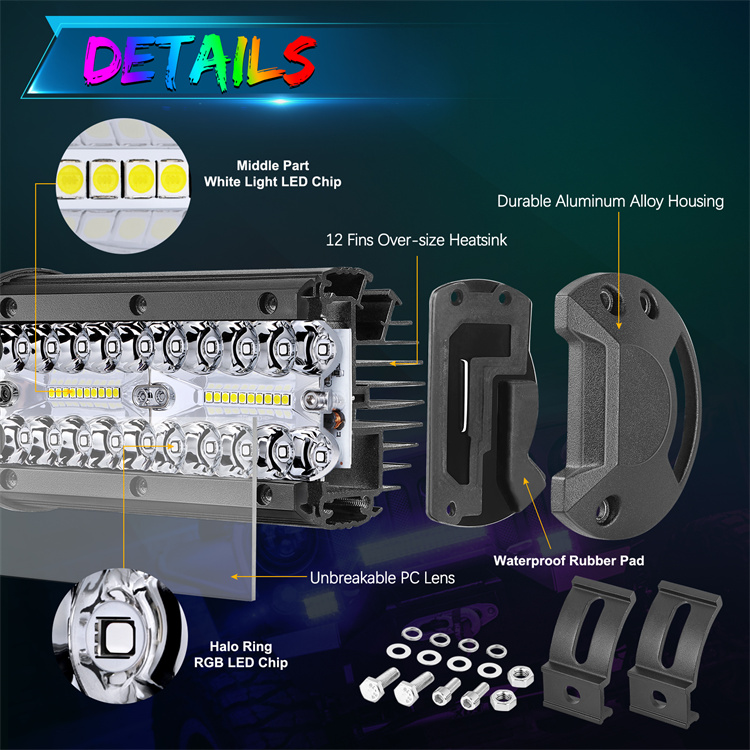 Mini 6.5 Inch Waterproof Vehicle LED Bar Light Off Road Driving Neon LED Bar with App Control