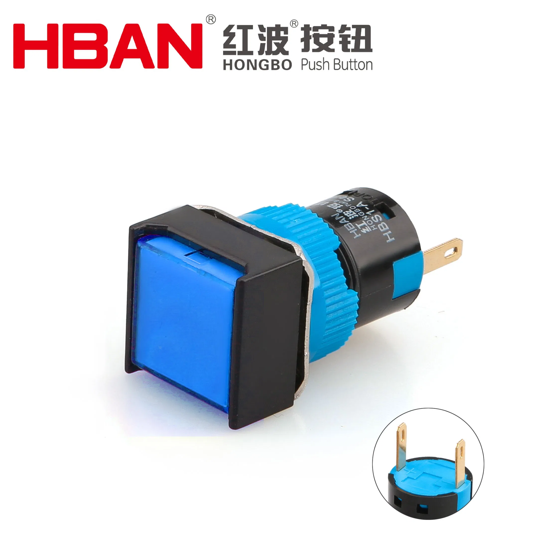 Hban 16mm Square Head Multi-Color Optional LED Signal Light IP65 Waterproof for Smart Homes