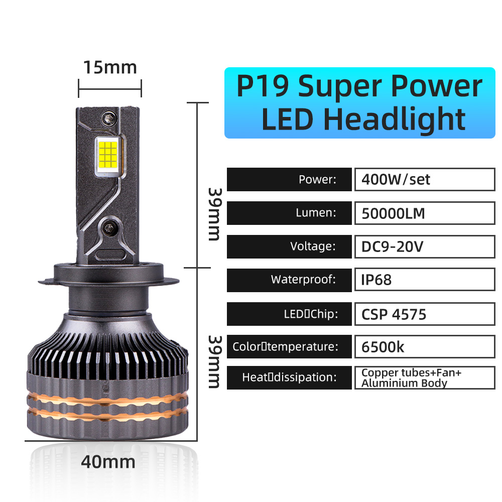 400W 50000LM H7 H4 H11 Led Headlight Canbus 6500K Super High Power 12V 9005 9006 H7 H4 H11 Universal Car Headlight
