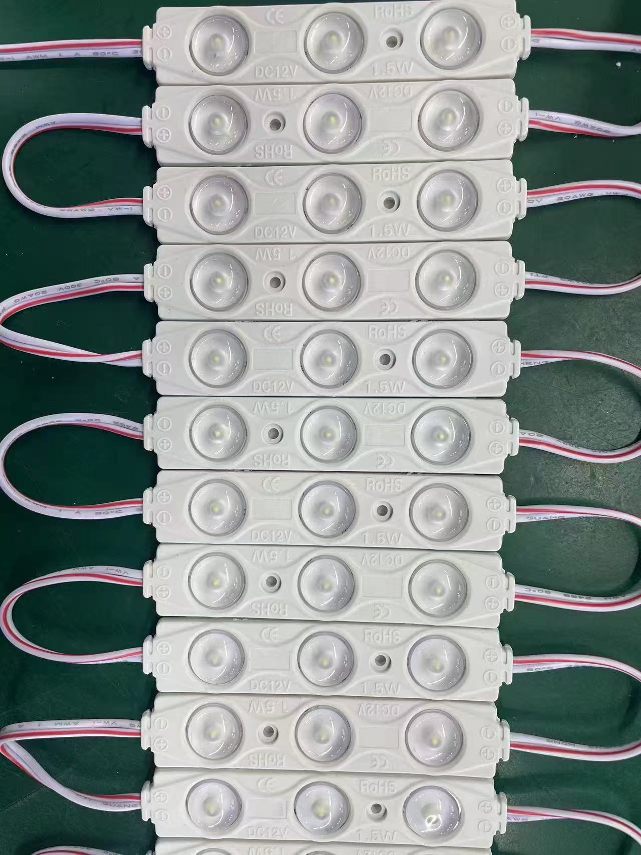 1.5W DC12V IP65 Waterproof 8cm 2835 SMD LED 3Pcs Fire Proof Module for Backlit Advertising Boards & Home Decorations