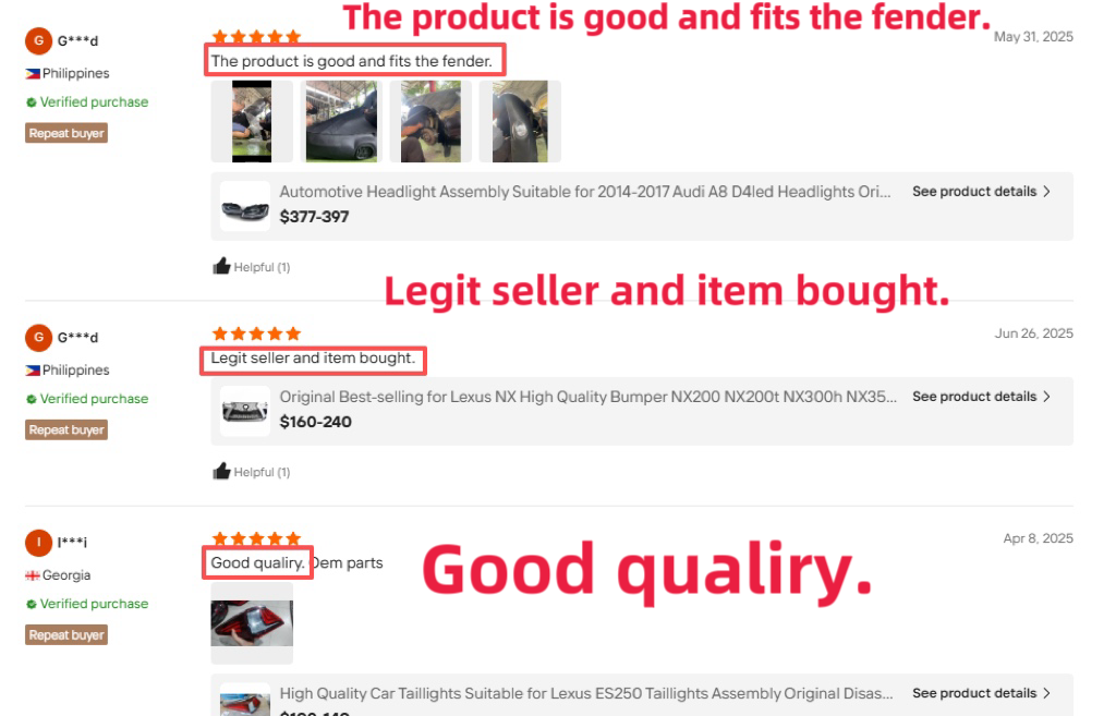 Customer evaluation 1
