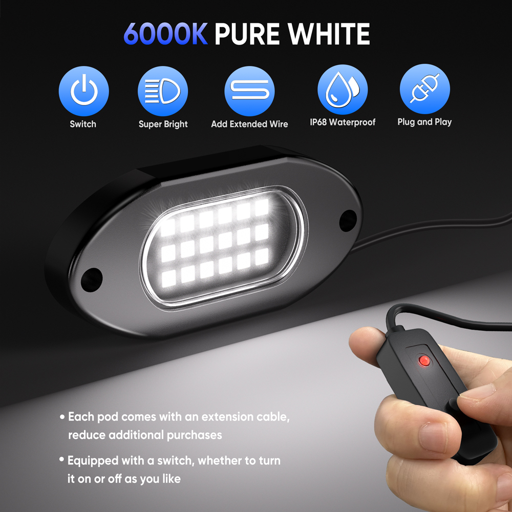 White LED Rock Light Angle