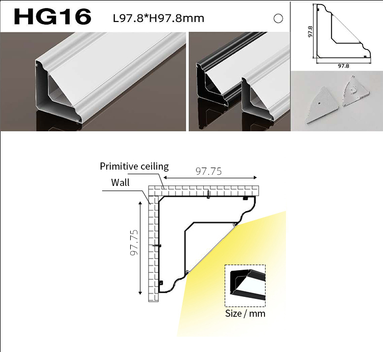 Led Profile Light Aluminum,LED Cove Lighting - Decorative Crown Molding With Integrated LED Strips For Ambient Interior Light