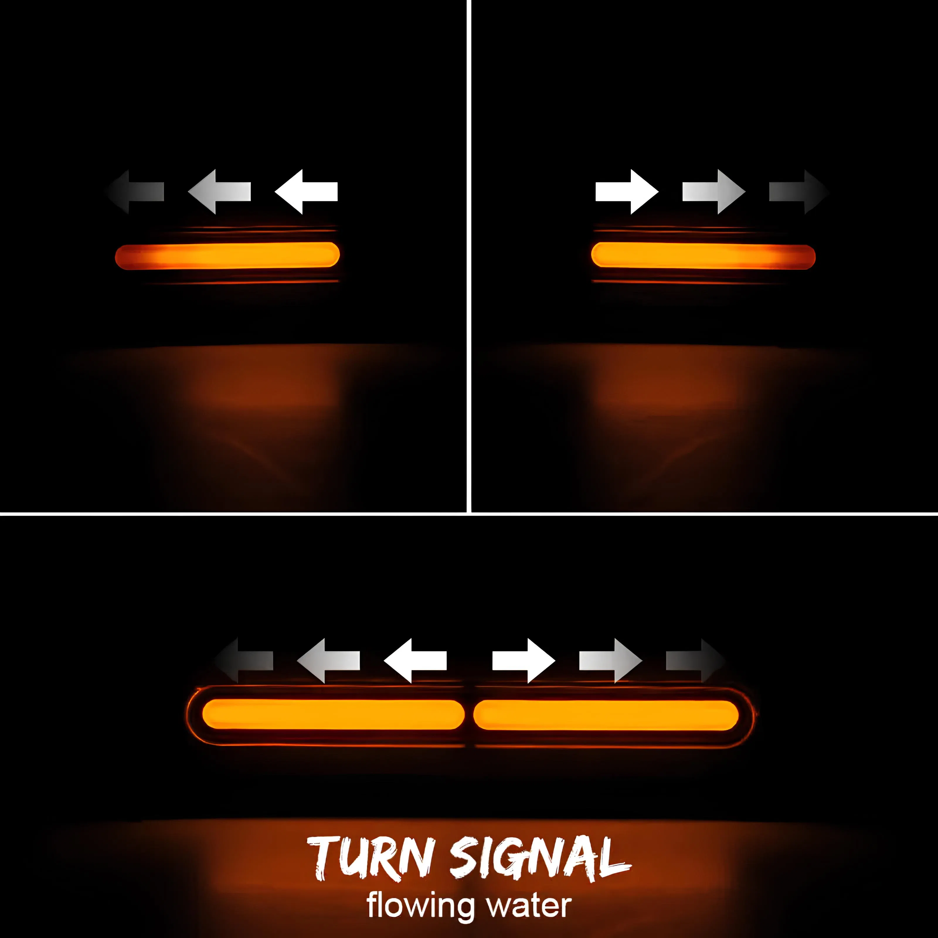 5 Inch LED Motorcycle Universal Tail Light Two Direction Indicator 60LED 12-80V Turn Signal Brake Stop Waterproof for ATV UTV E-Bike