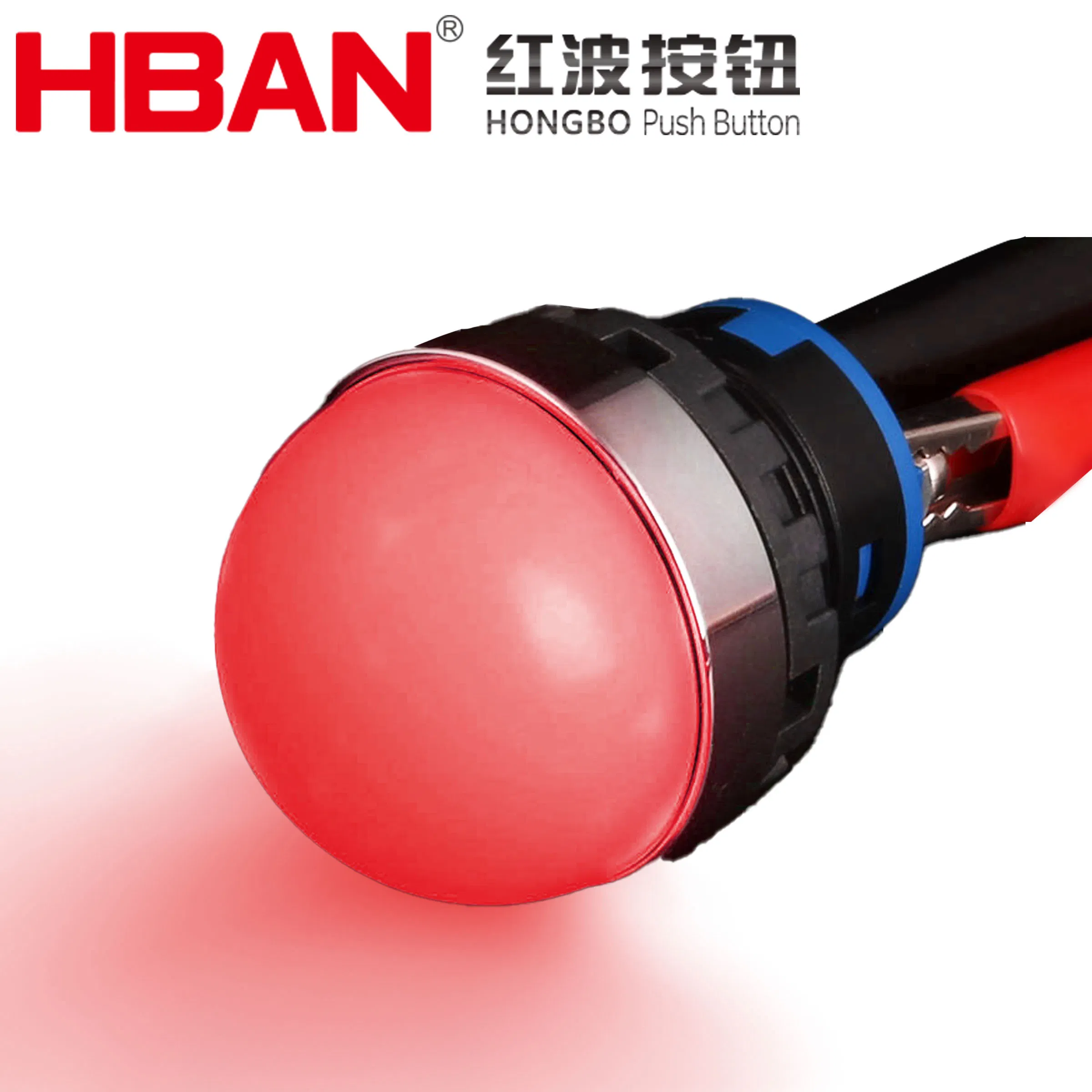 Hban Large Head High Brightness LED Plastic Shell Indicator Light IP65 Protection Level