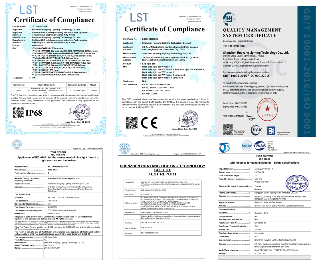 Factory service and certifications 2