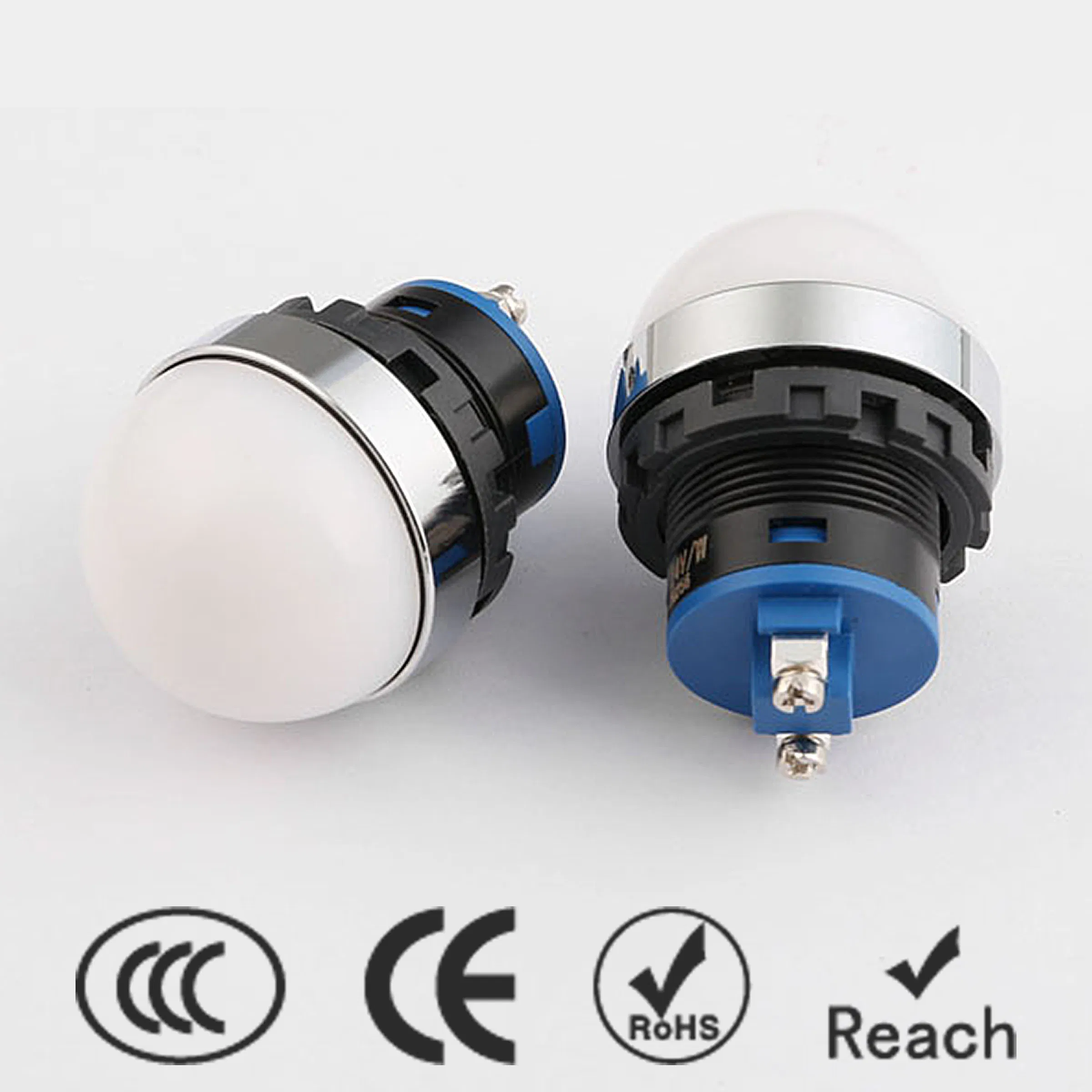 Hban 22mm Plastic LED Signal Lamp with Round/Flat Head Options for Multiple Applications