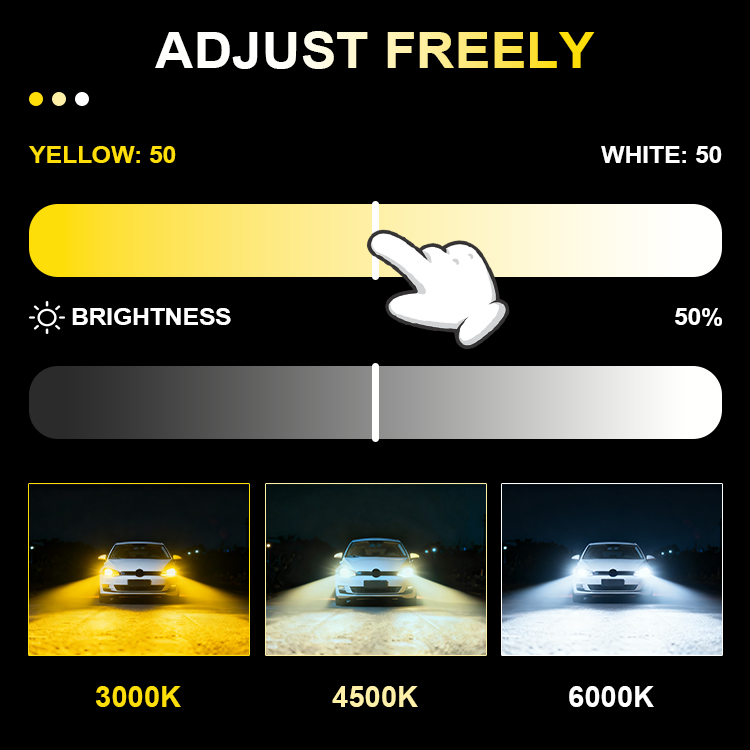 Gview Unique Features 130W 30000LM APP Control LED Headlight Conversion Kit G18W H8 H11 Smart Car Headlight Bulb