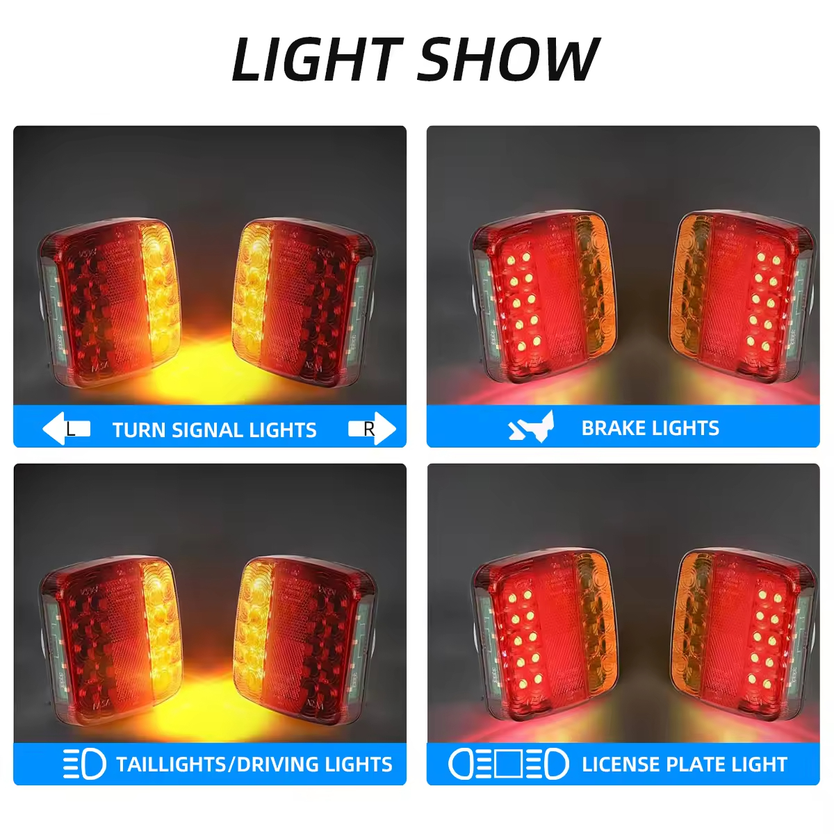New Universal Aluminum Alloy Waterproof LED Wireless Magnetic Trailer Light Kit Truck Tow Warning Auto Exterior Lighting