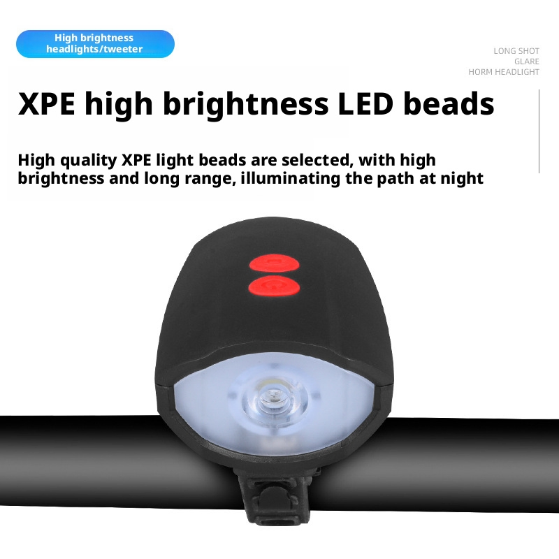 Rechargeable Bike Light with Horn Set, Bicycle Front Light with Bell for Electric Scooter Kids, 2 Modes Sound Siren, 3 Lighting Mode