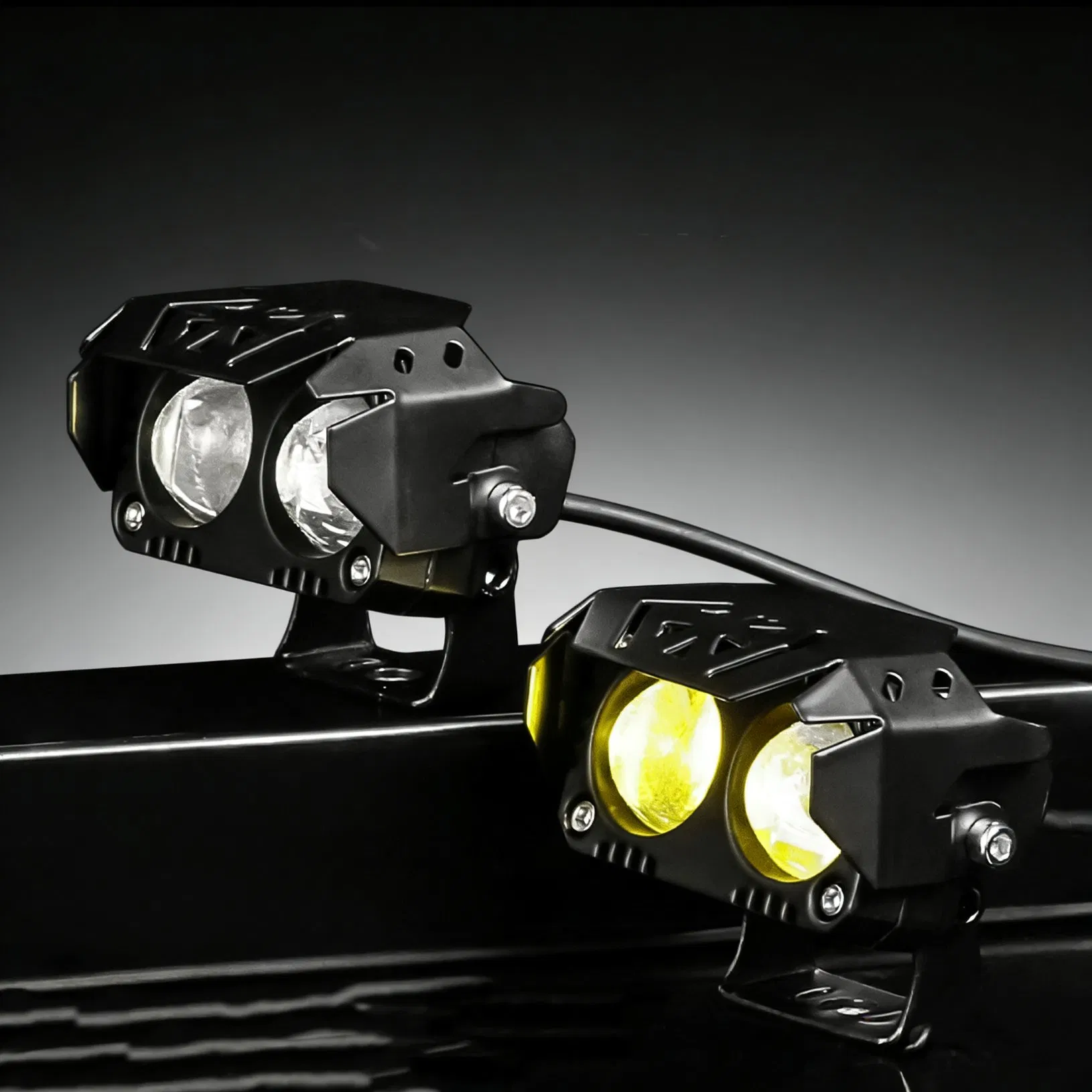 Customizable Yellow and White LED Road Lighting for Motorcycles