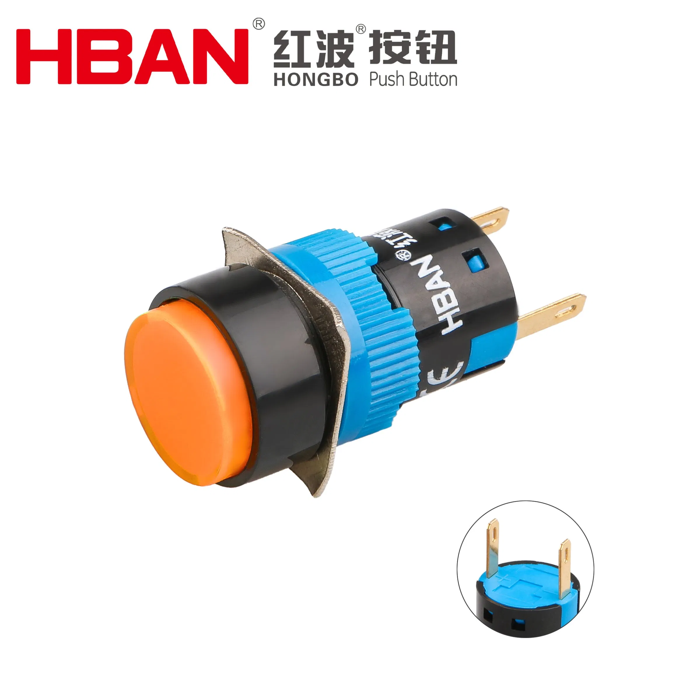 16mm Round Headed Plastic Material Easy to Clean Oil Resistant IP65 Level Signal Light