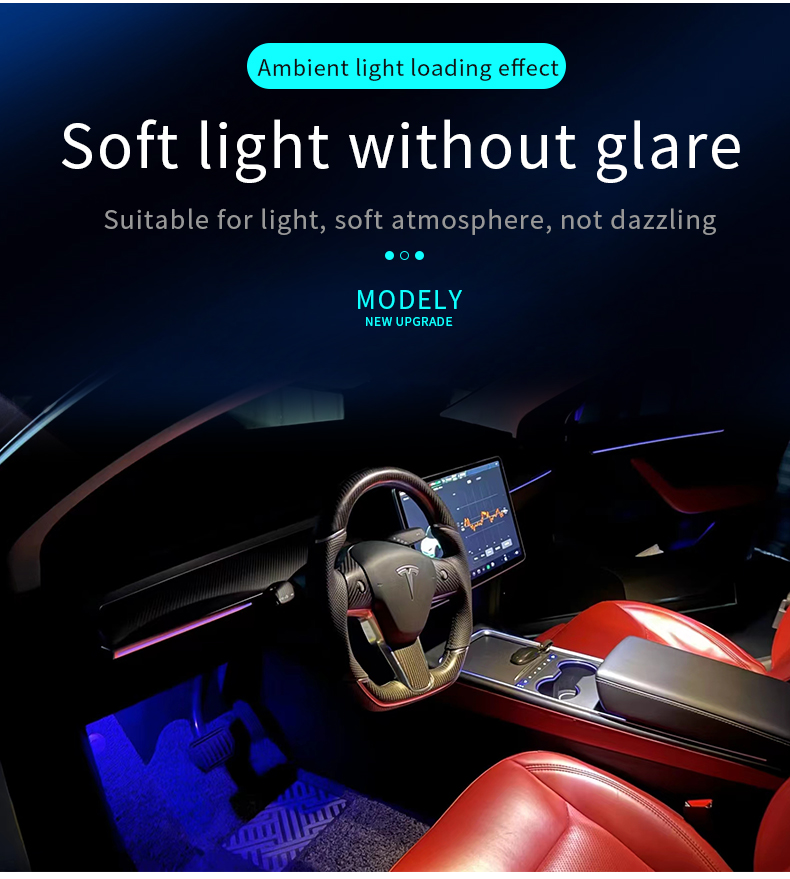 2022 Hot-selling Model Suitable for Tesla Car Interior Environment Laser Engraving Ambient Light