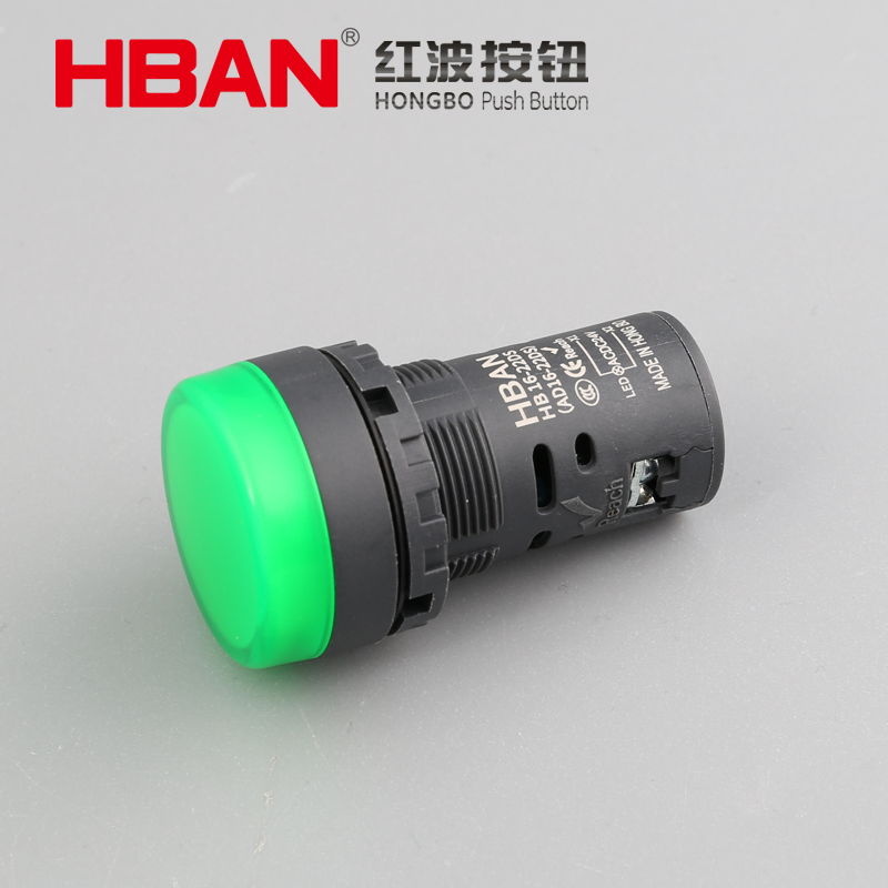 Hban 22mm Green Plastic LED Signal Lamp Indicator Light for Automation Control