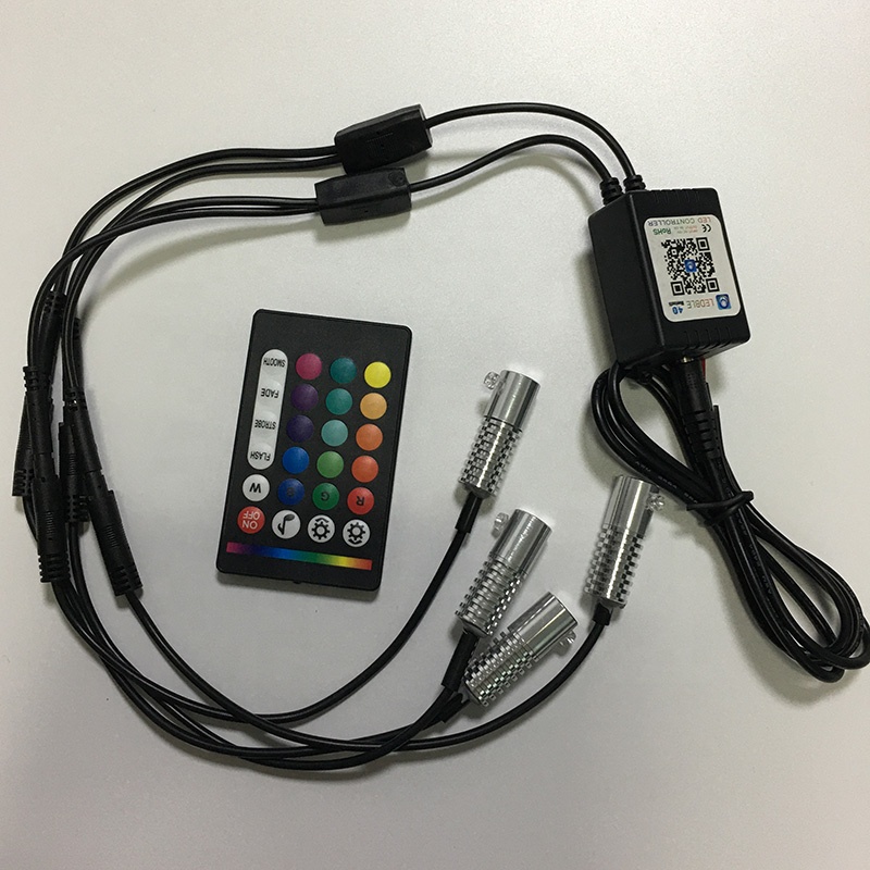 DAS Car Interior Atmosphere Lighting LED Fiber Optic Light Mobile APP Control Decorative Lamp IP68 12V DC 2700K Soft Dimmable