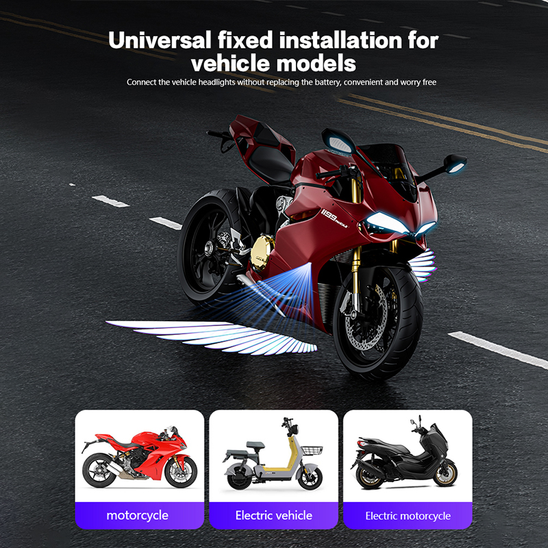 Factory Accessories Car Motorcycle Angel Wings Electric Vehicle Welcome Light Ambient Light Modified Atmosphere Decorative Lamp