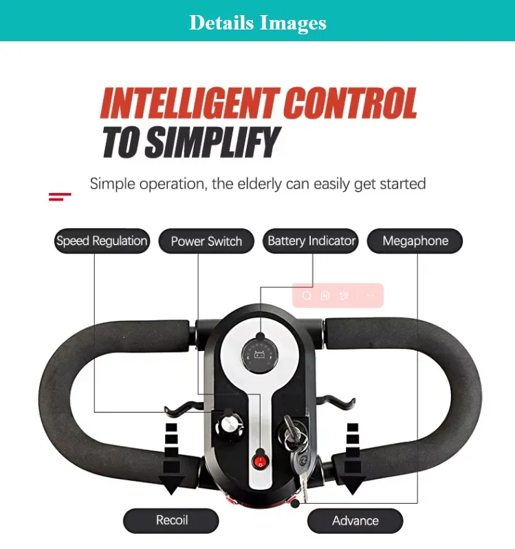 2026 Hot Selling Adult Lightweight Front LED Light 4 Wheel Folding Electric Mobility Scooter for Seniors Disabled