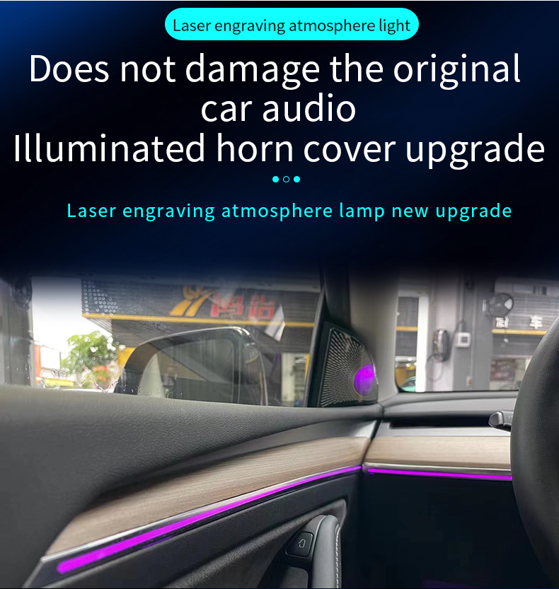 2022 Hot-selling Model Suitable for Tesla Car Interior Environment Laser Engraving Ambient Light