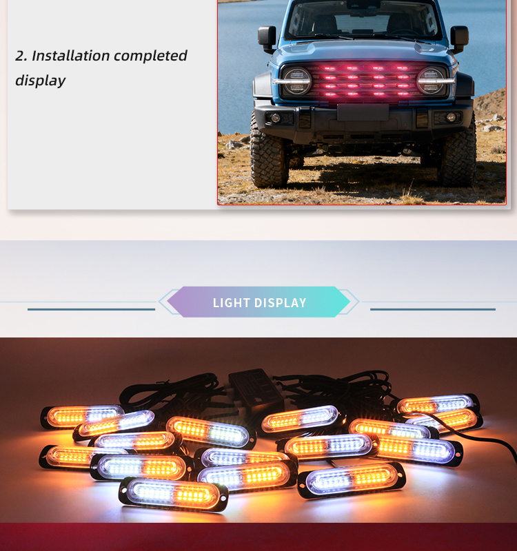 OEM Car Grille Light Wireless Remote Control Waterproof LED Daytime Running Light for Global Vehicle Models Customizable