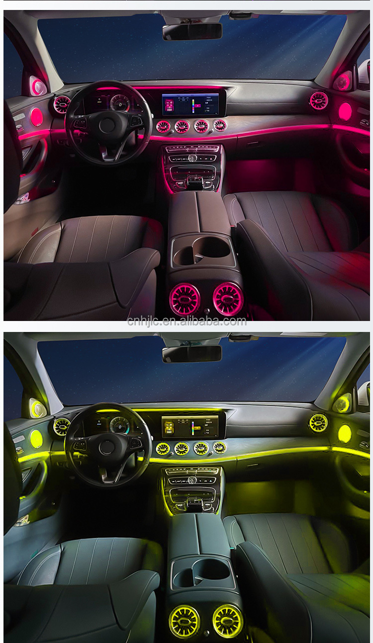 64 Colors Turbine Air Vent Air Outlet Multicolor Ambient Light for Mercedes-Benz E-class W213 E-coupe W238