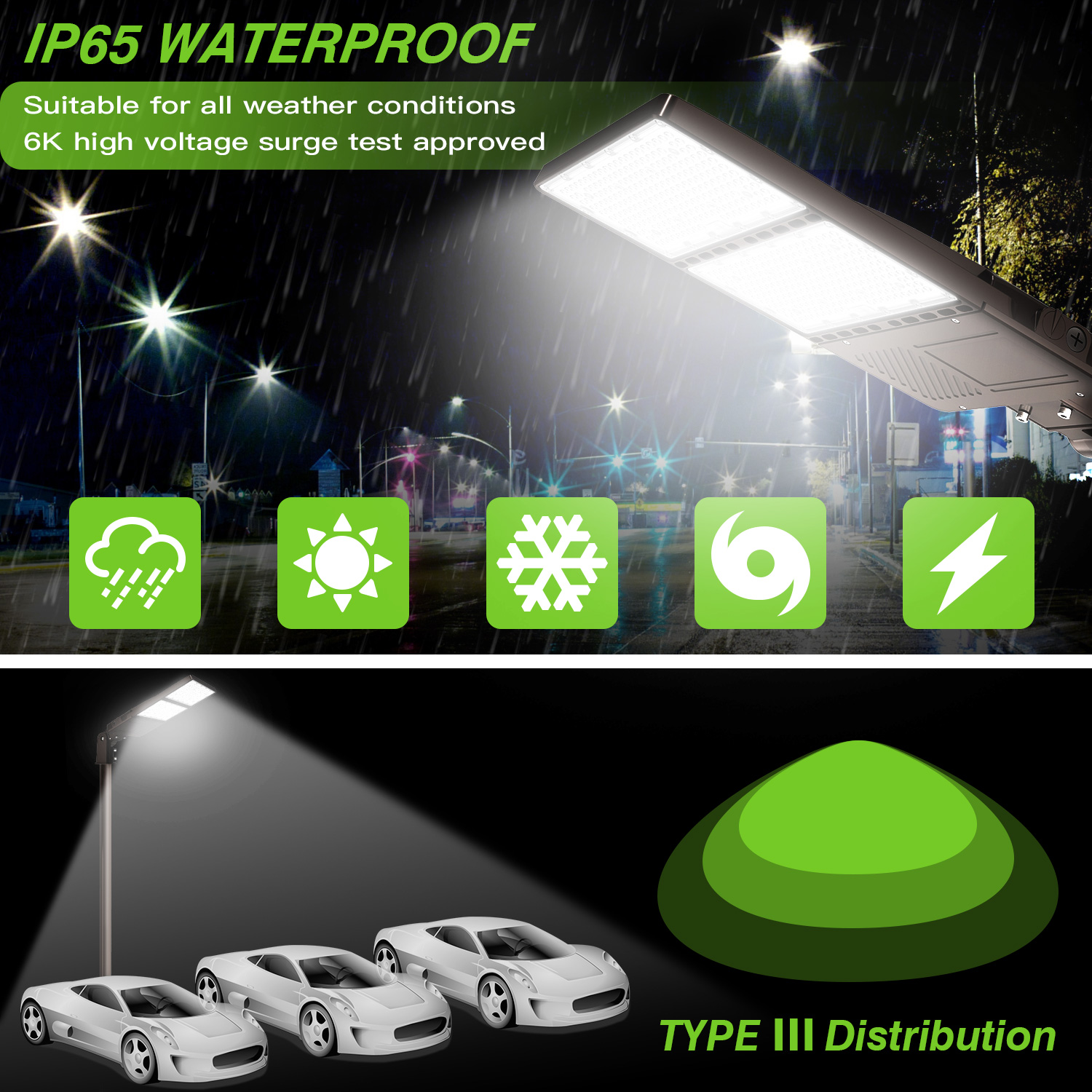 Commercial Industrial Lighting 150W-300W LED Light Pole Mount for Road Tennis Court Parking Lot Electric US Stock 277V-480V IP65
