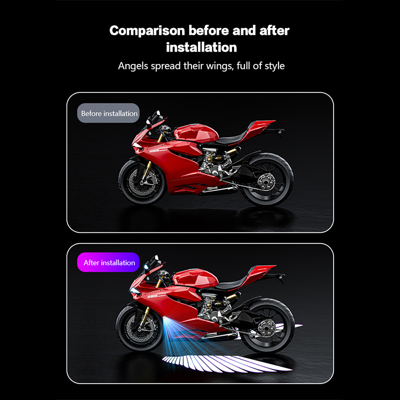 Factory Accessories Car Motorcycle Angel Wings Electric Vehicle Welcome Light Ambient Light Modified Atmosphere Decorative Lamp