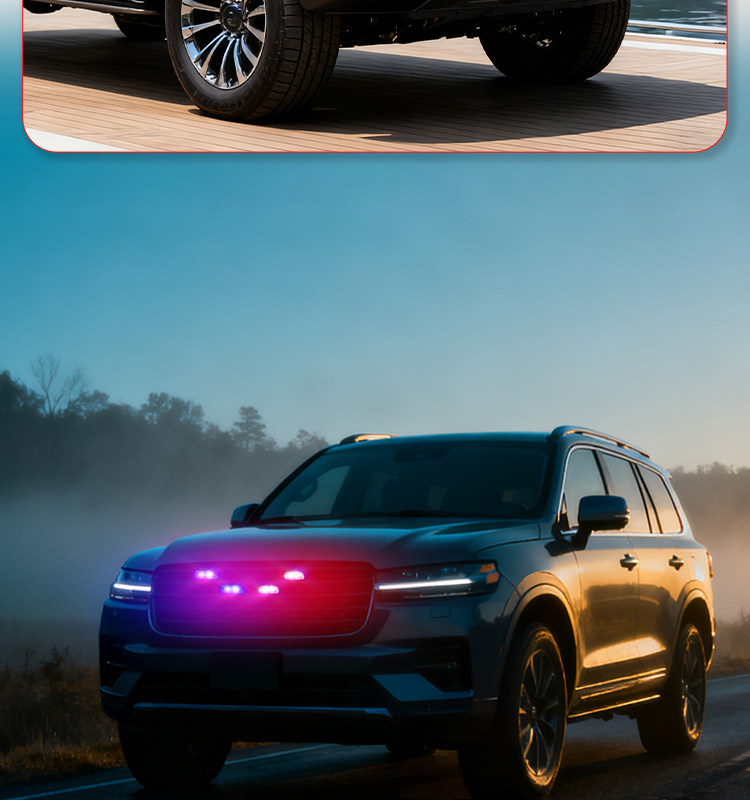 LED Net Light Universal Fit Wireless Remote Control LED Grille Light for Automotive Front Grill Waterproof Easy to Install