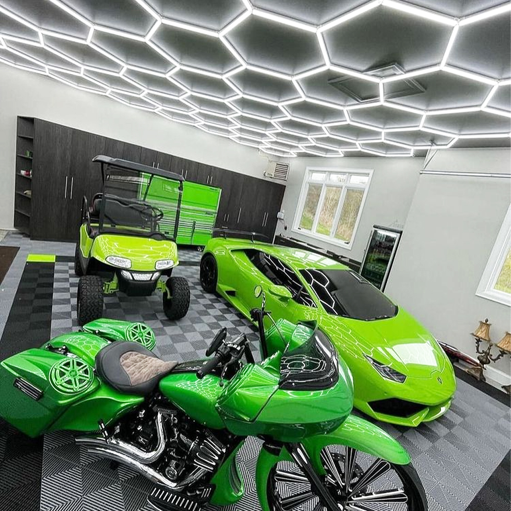 High Quality Connectors Led Light Hexagonal Shape Honeycomb Garage Pendent Lamp Hexagrid Working Lighting Light