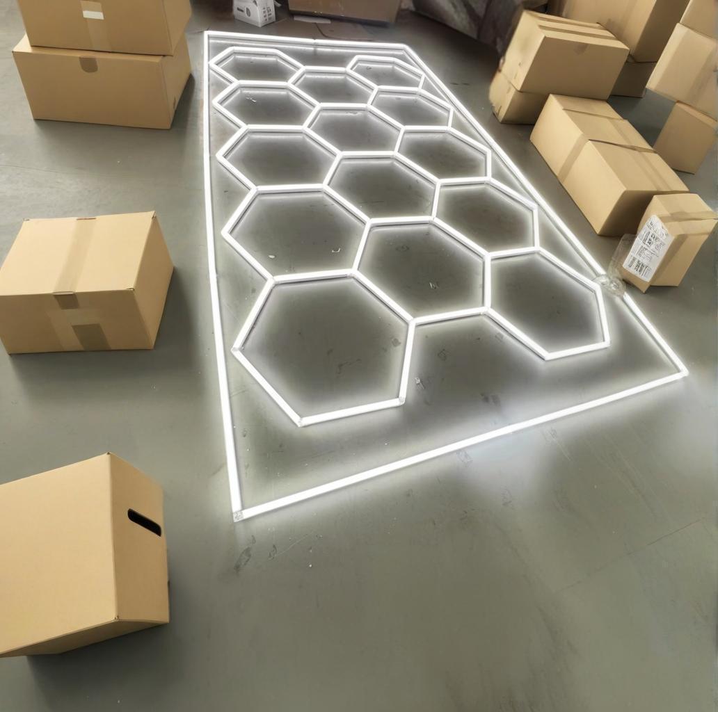 Factory Sold Commercial Grade Honeycomb Hexagon LED Lights Ideal for Workshop Garage and Car Detailing Shop Lighting