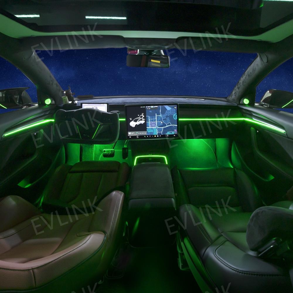 Hot Sale Led Ambient Light Car Tesla Atmosphere Lights Laser Engraving Style Ambient Light for Tesla Model Y 3