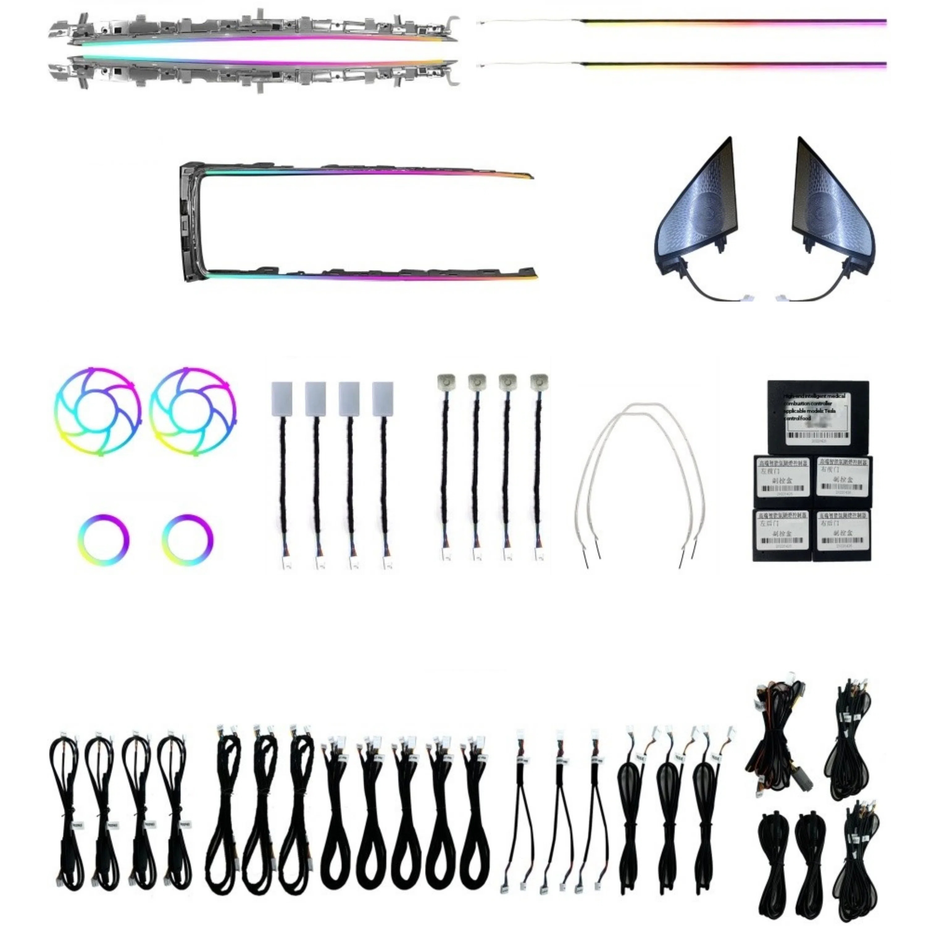 Car Interior Magic Ambient Light LED Atmosphere Lighting Decoration Kit 23 Lights Suitable for Tesla Model Y 2023-2024 2023 2024