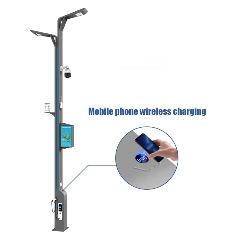 Jieyao Smart Pole Street Lighting Mobile Phone Wireless Charging Customized Light Pole Cold And Warm Lamp Optional Smart Pole