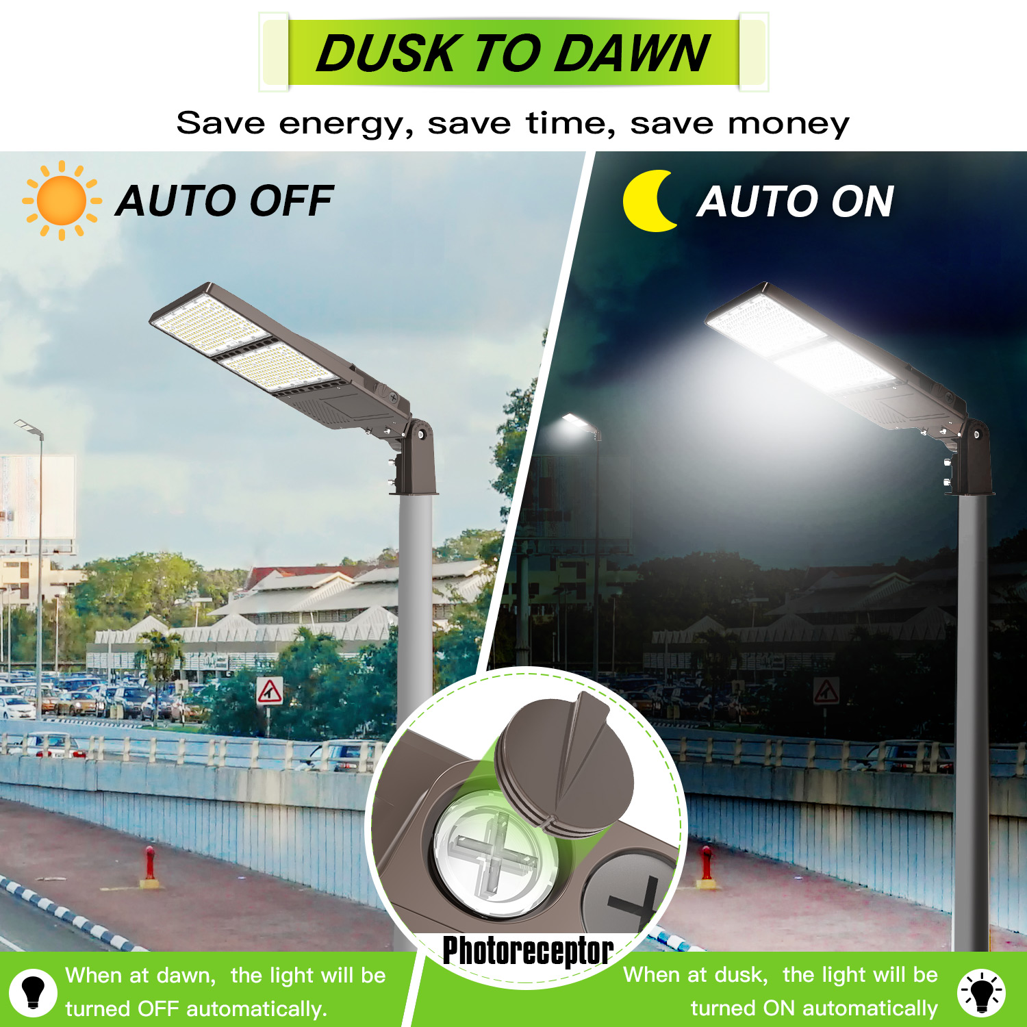 Commercial Industrial Lighting 150W-300W LED Light Pole Mount for Road Tennis Court Parking Lot Electric US Stock 277V-480V IP65
