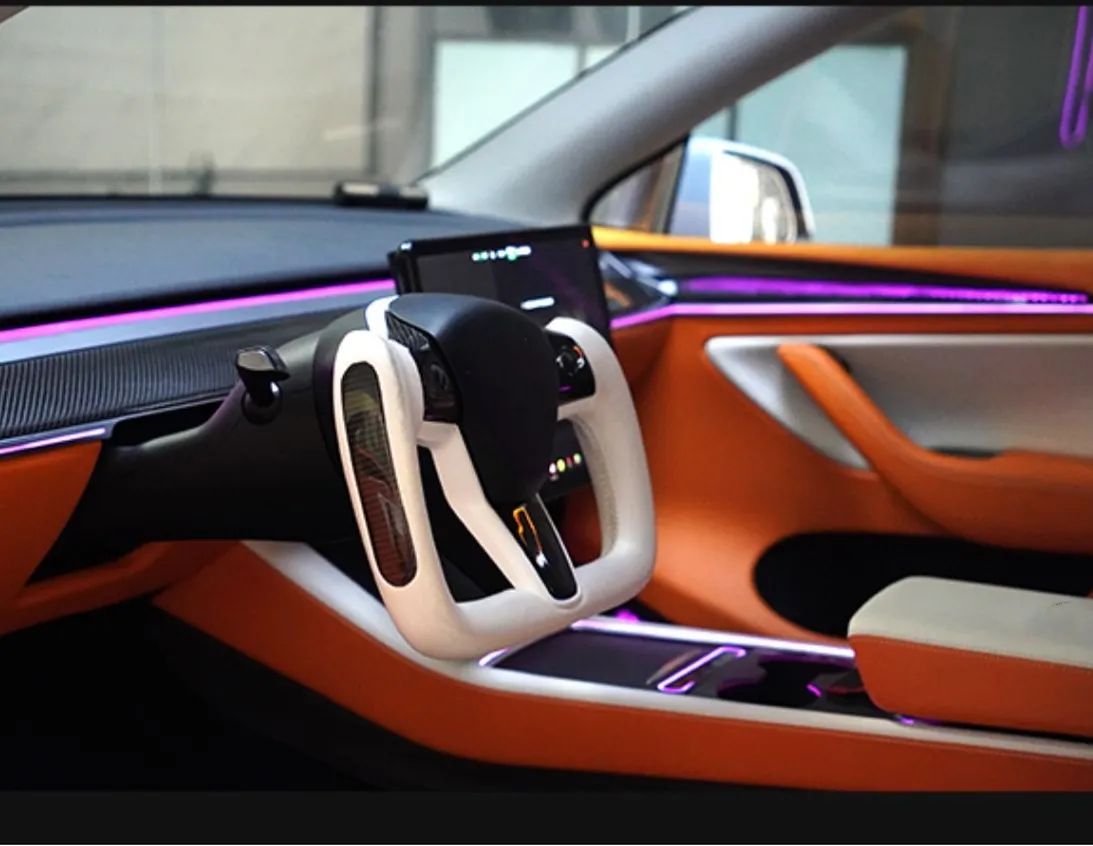 New Products Car Interior Accessories Laser Etched Led Light Ambient Light for Tesla Model 3/Y Ambient Lighting Kit