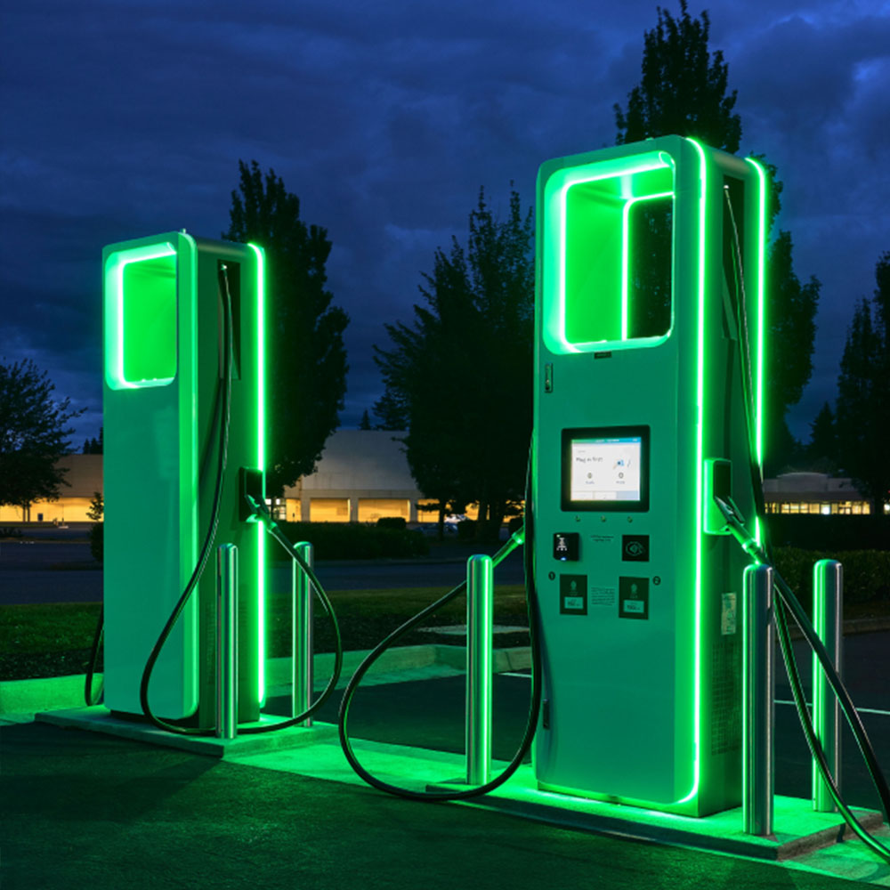 EV Charger Station Green Atmosphare Light 12V Waterproof High Temperature 105C Flexible Color Change RGB LED Strip Pipe Light