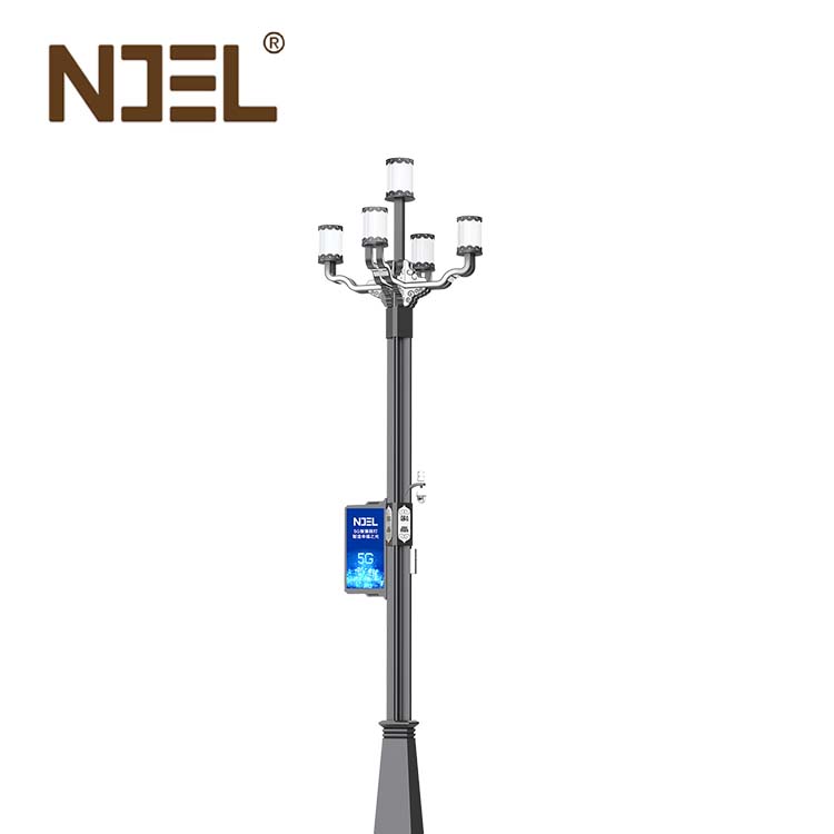Smart Pole IoT Intelligent Street Lighting System with LED 5G EV Charger CCTV &amp; WiFi IP65 for Road Application