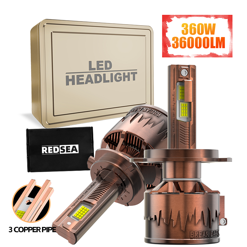 Redsea LED Headlights R39 360W 36000LM LED Lamp Luces LED Lights Car H3 H4 H7 H11 9004 9005 9006 9007 Auto LED Headlight Bulbs