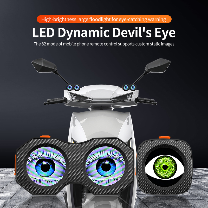 Best APP Controlled Devil Eyes Tail Light - 82 Modes Waterproof LED Rear Lamp for E-Bike/Scooter/Motorcycle with Remote