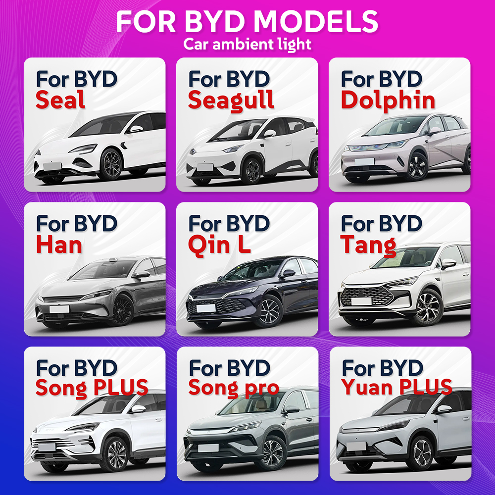 For BYD Seagull Symphony LED Auto Interior Lighting Intelligent Automotive Ambient Lighting Accessory with Smart Auto Lighting