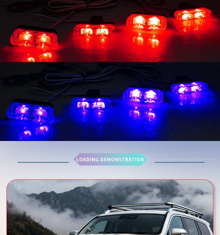 LED Net Light Universal Fit Wireless Remote Control LED Grille Light for Automotive Front Grill Waterproof Easy to Install