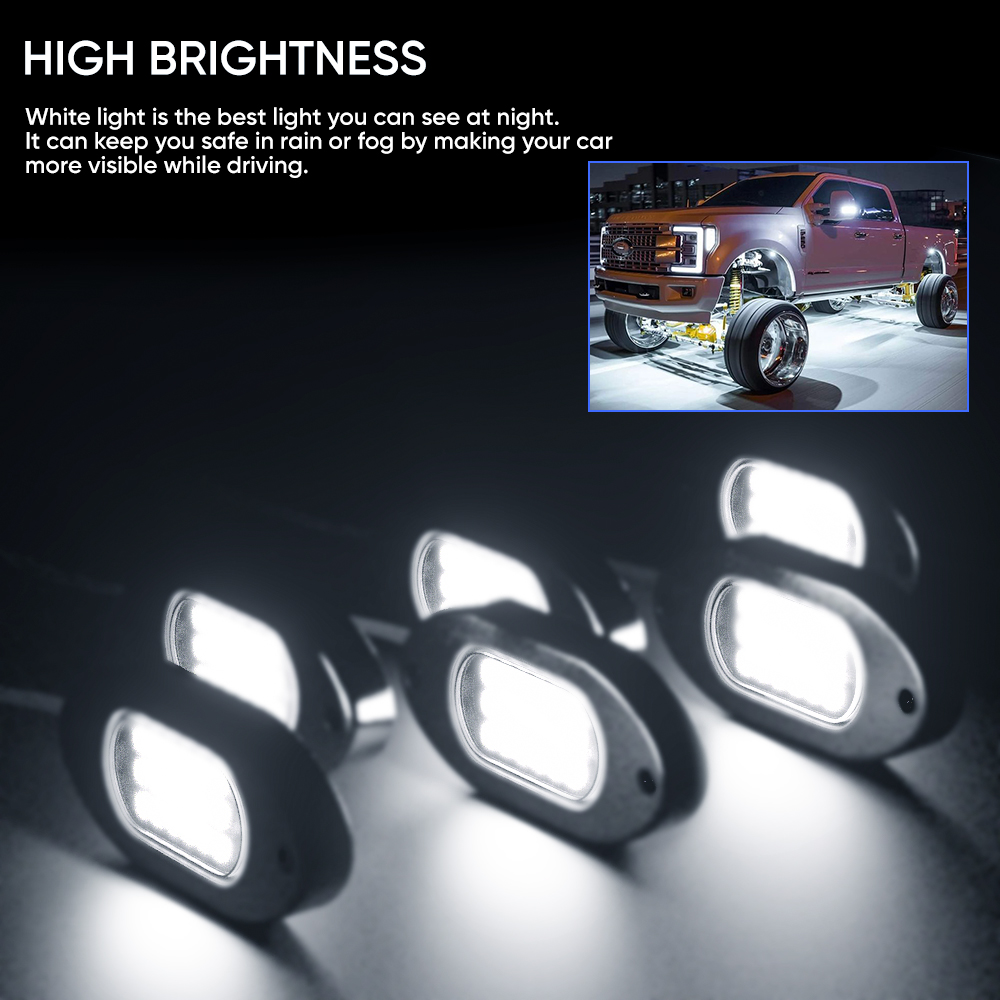 White LED Rock Light Feature