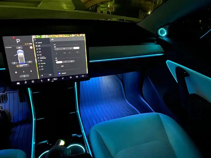 New Products Car Interior Accessories Laser Etched Led Light Ambient Light for Tesla Model 3/Y Ambient Lighting Kit