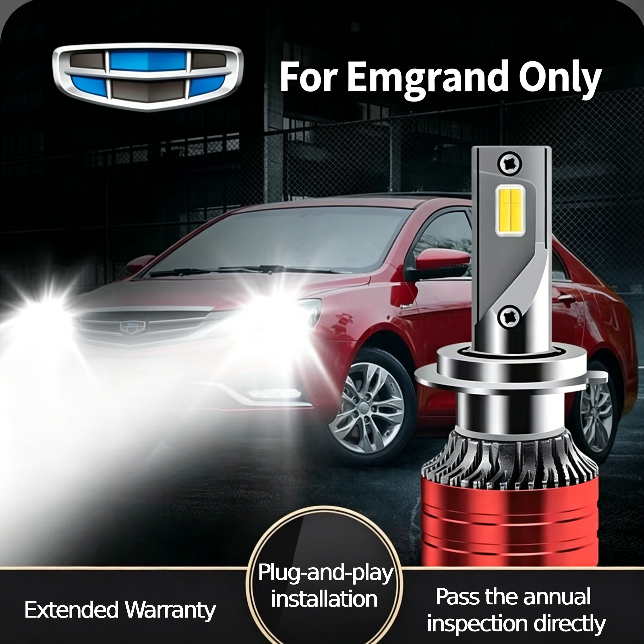 YS Elite Max Intensity 6000K 12V 14000 Lumens LED Headlight Kit for Emgrand EV300 Car Retrofit/Upgrade