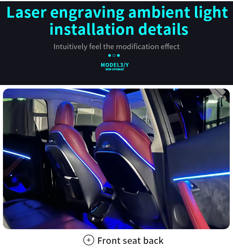 2022 Hot-selling Model Suitable for Tesla Car Interior Environment Laser Engraving Ambient Light