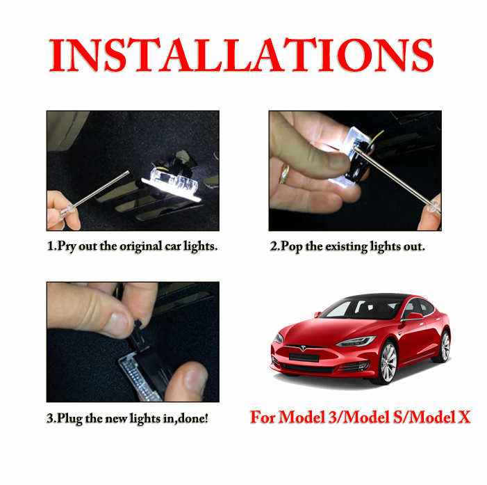 Foot-Well Light For Tesla Model 3 Ambient Lighting