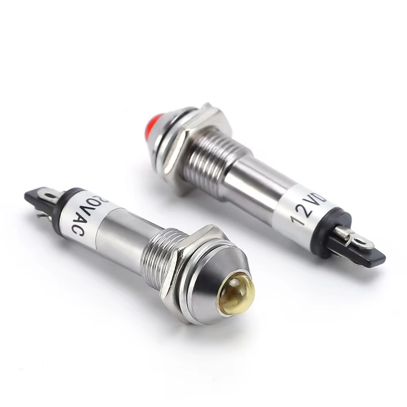 8mm Xd8-2 LED Equipment Signal Light Round 12V/24V/220V Metal Indicator Lights
