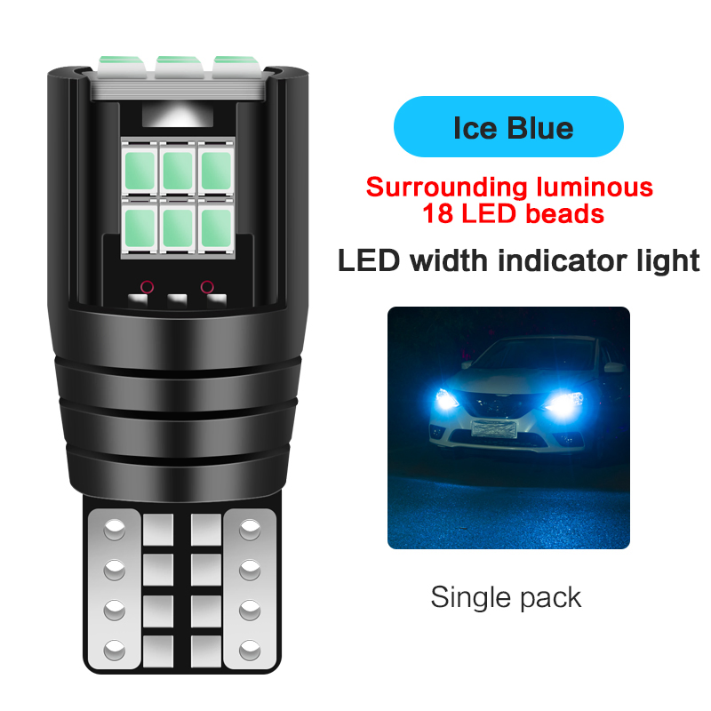 Raych High-Performance 2W 500lm T10 Small Light Energy-Efficient LED Side Marker Light with 18 SMD 2016 Chips for Vehicle Lighting