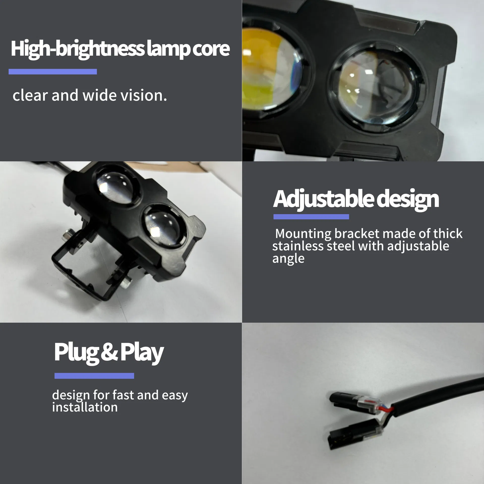 Customizable Yellow and White LED Road Lighting for Motorcycles