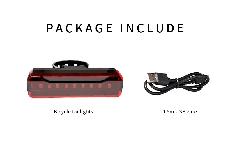 Bicycle Tail Light Bicycle Riding Motorcycle Electric Bike LED Mountain Bike USB Charging Warning Light